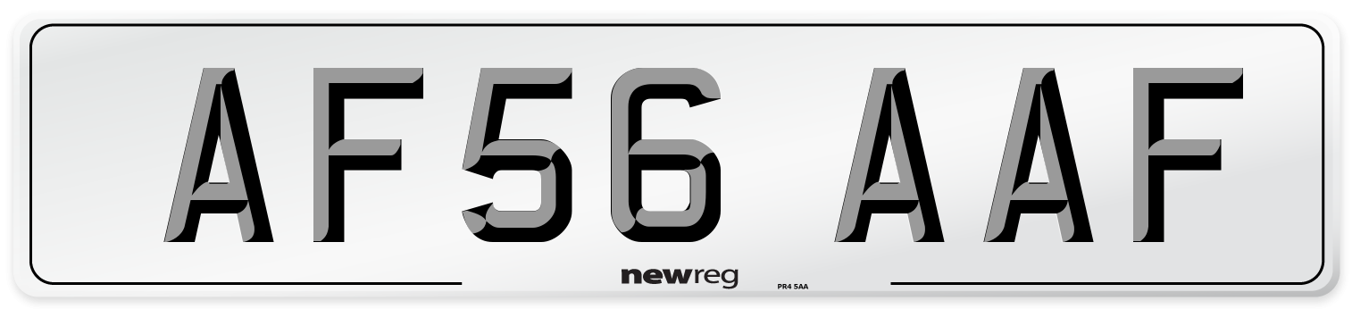 AF56 AAF Number Plate from New Reg
